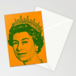 Queen Elizabeth Orange and Green Stationery Card