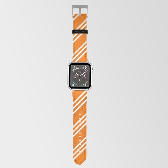 Orange Diagonal Stripes Apple Watch Band