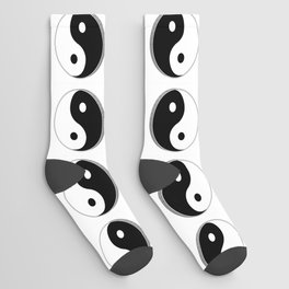 Yin Yang Black And White Symbol Socks