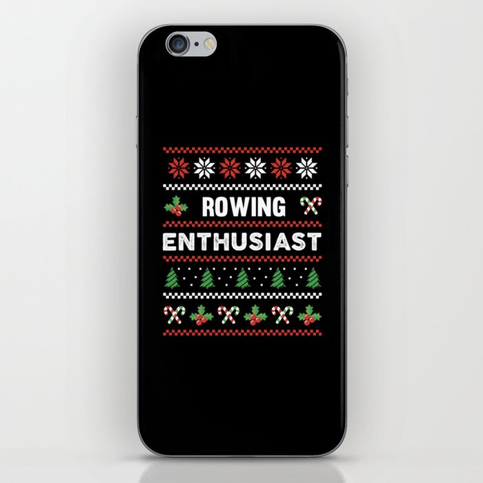 Rowing Enthusiast Ugly Christmas Sweater Gift iPhone Skin