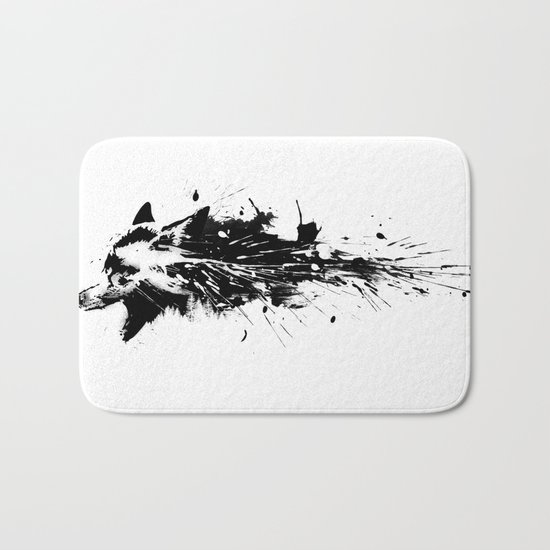 Black wolf Bath Mat