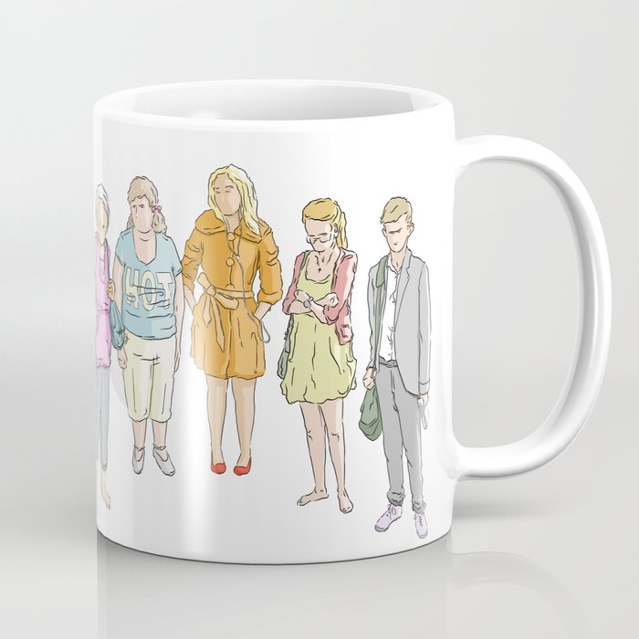 A group of people Coffee Mug | Drawing, Digital, People, Standing, Illustration, Humans, Humannature, Creatures, Hotlady, Drawing