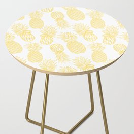 Fresh Pineapples White & Yellow Side Table