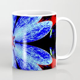 Blue abstract graphic colorful star galaxy flower pattern symbol of royalty, happiness and success. Coffee Mug