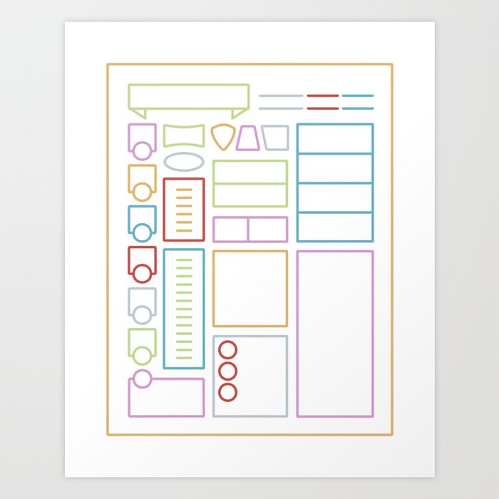 Dnd Character Sheet Dnd Dungeons Dragons D D Art Print By Glassstaff Society6