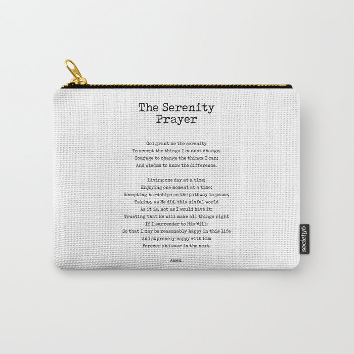 The Serenity Prayer - Reinhold Niebuhr Poem - Literature - Typewriter Print 2 Carry-All Pouch