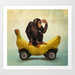 Chimp my Ride Art Print