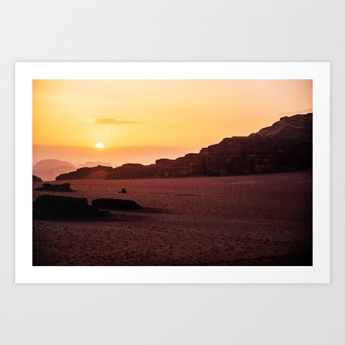 Wadi Rum Sunset, Jordan, Landscape, Travel Photography Art Print
