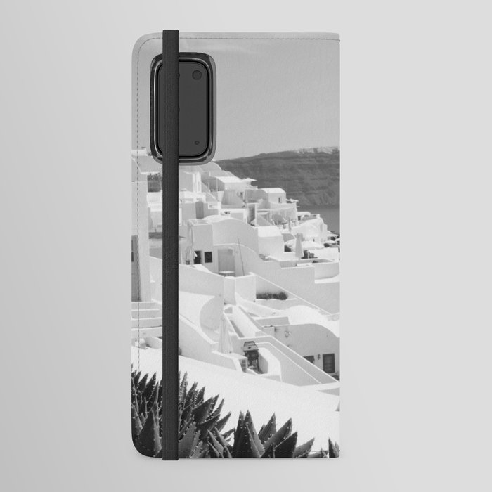 Santorini Oia Bliss Black & White #1 #wall #decor #art #society6 Android Wallet Case