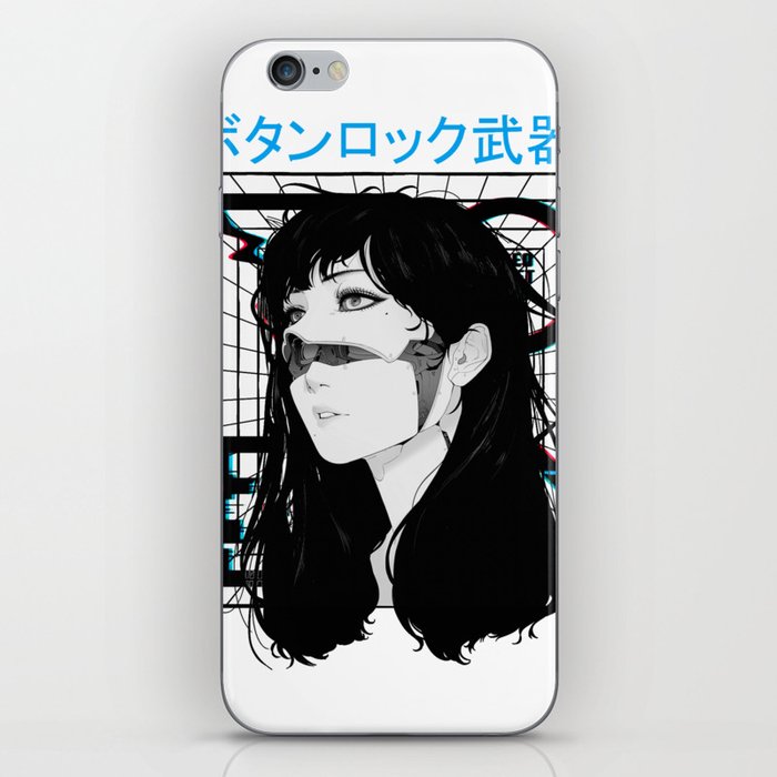 Japanese Cyborg Girl Vaporwave Style  iPhone Skin
