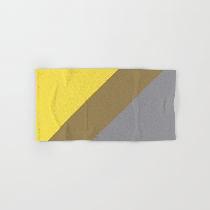 Grey Yellow Brown Line Design Solid Colors 2021 Color of the Years and Accent Hue Hand & Bath Towel