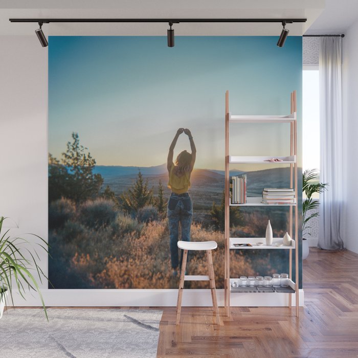 Golden Hour Girl Sunset In Bend Oregon Wall Mural By