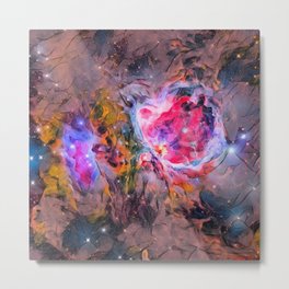 Orion Nebula: Digital Remix Metal Print