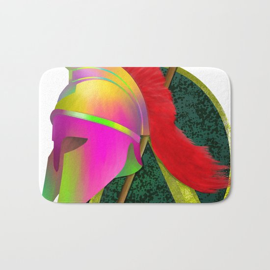 Spartan Helmet Colorful Bath Mat