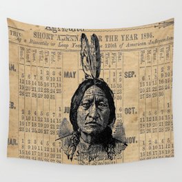 Sitting Bull Native American Chief  Wall Tapestry