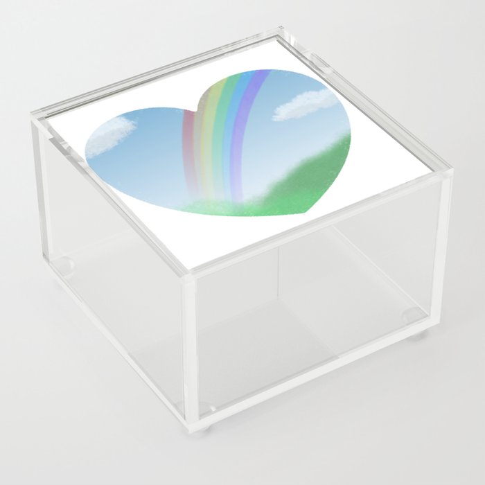 landsacpe in a heart Acrylic Box