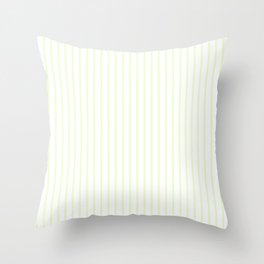 Pale Cucumber Pin Stripe on White Throw Pillow
