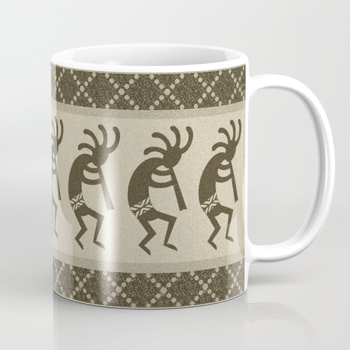 Southwestern Kokopelli Coffee Travel Mug with Lid 14 Ounce Ceramic 