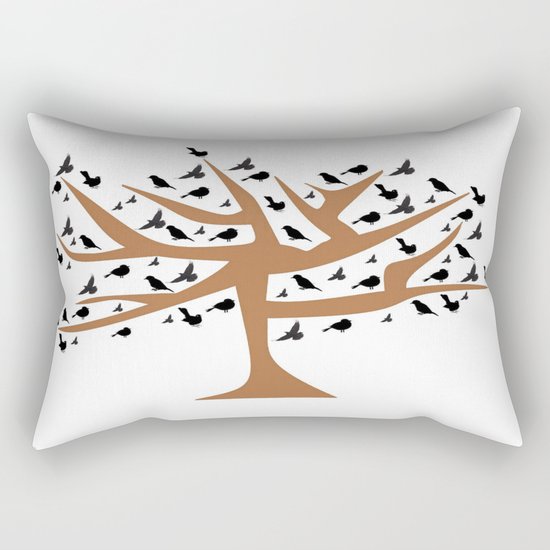 Bird Tree Rectangular Pillow