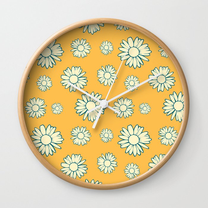 Joyful Chamomile pattern Wall Clock