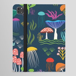 Magical Mushrooms underwater with jellyfish iPad Folio Case