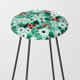 Modern Winter Holiday Floral Counter Stool