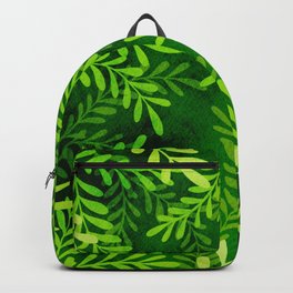 Verdant Ferns  Backpack | Digital, Artfabric, Graphicdesign, Watercolor, Acrylic, Flora 