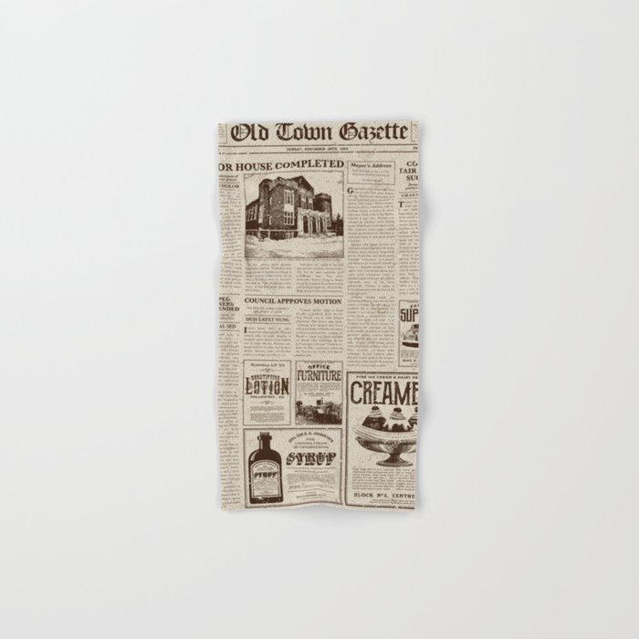 Vintage Newspaper Hand & Bath Towel