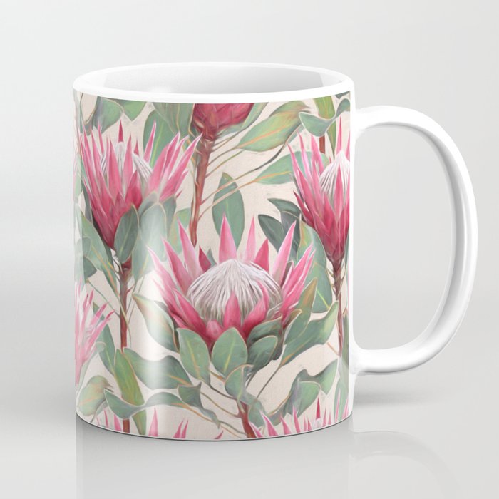 Painted King Proteas on cream Coffee Mug