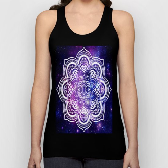 Mandala purple blue galaxy space Unisex Tank Top
