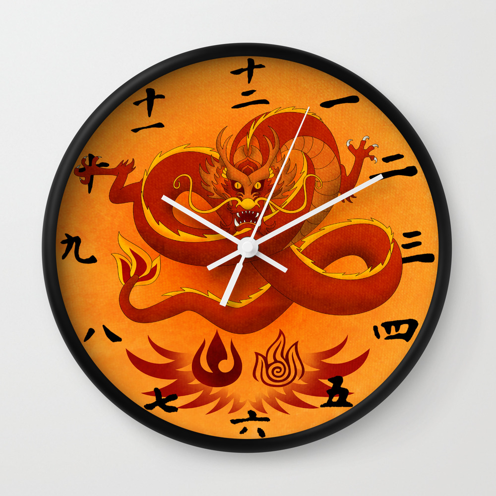 Avatar The Last Airbender Fire Clock Face Wall Clock By Artofsara