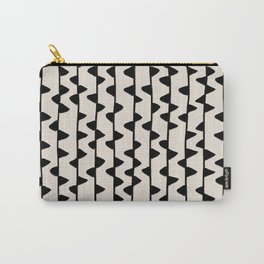 Triangles / Black & White Pattern Carry-All Pouch | Lines, Chalk Charcoal, Pastel, Drawing, Shapes, Curated, Geometry, Modern, Textile, Texture 