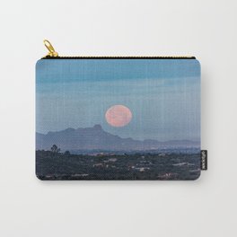 Moon Over Tucson - Full Moon Sets Early Morning in Tucson Arizona Carry-All Pouch