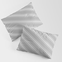 [ Thumbnail: Dark Gray & Light Gray Colored Stripes/Lines Pattern Pillow Sham ]