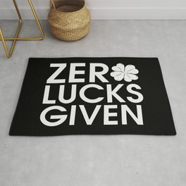 Zero Lucks Given Funny St Patrick's Day Area & Throw Rug