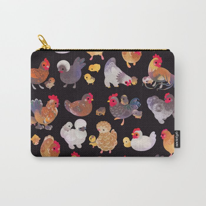 Chicken and Chick - dark Carry-All Pouch