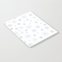 Blue Falling Snowflakes (transparent background)  Notebook