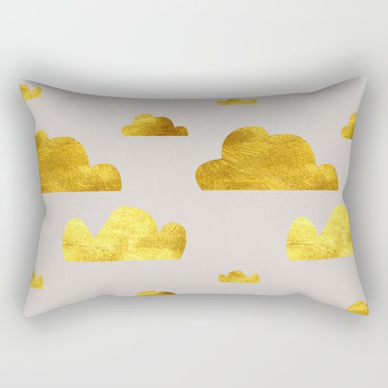 Gold Clouds Rectangular Pillow