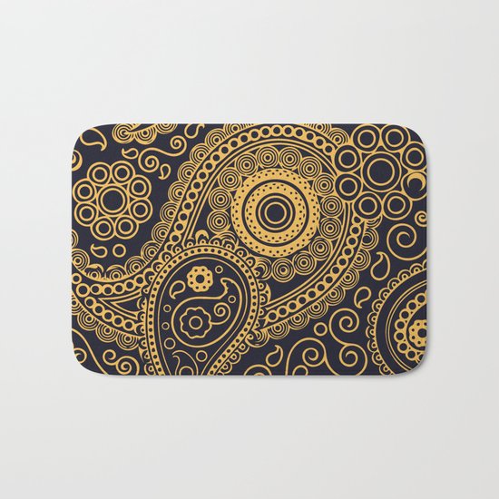 Vintage Pattern Gold Bath Mat