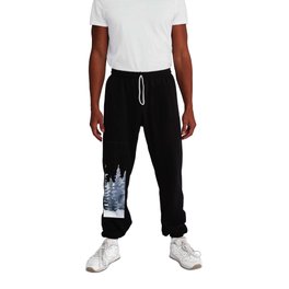Blue Forest, Abstract Watercolor Sweatpants
