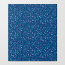 Blue Hazed Paisley Pattern Canvas Print