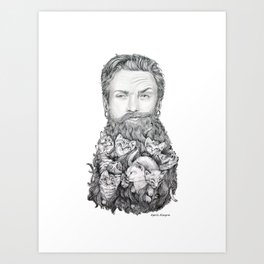 Kitten Beard Art Print