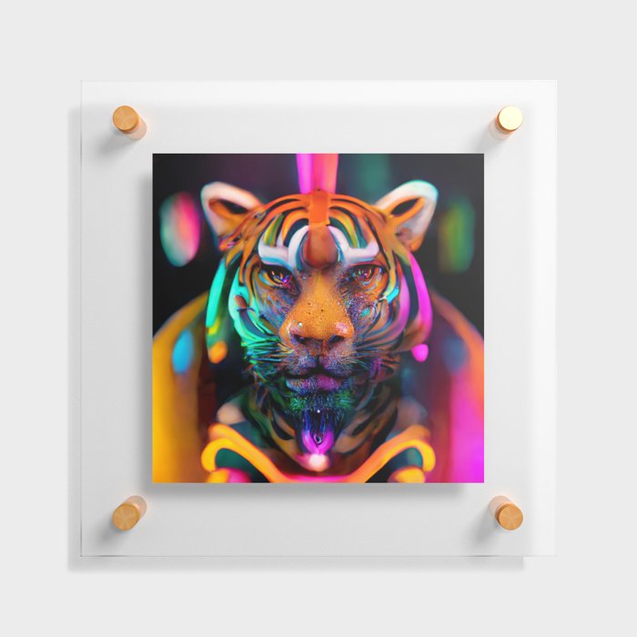 Psychedelic Tiger Floating Acrylic Print