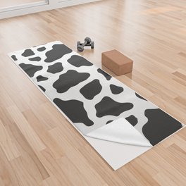 Black and White Cow Print Yoga Towel