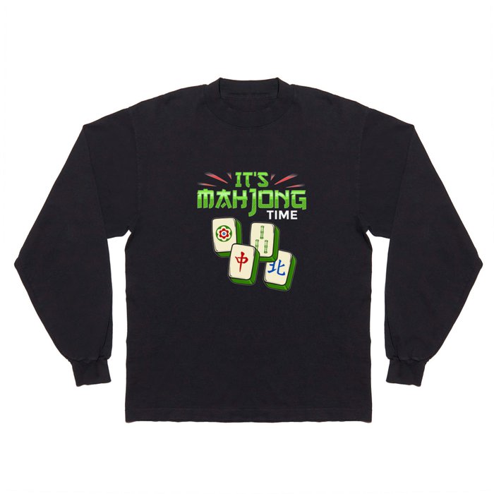 Mahjong Game Mah Jongg Online Player Tile Long Sleeve T Shirt