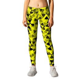 Radiation Leggings | Danger, Curated, Biohazard, Yellow, Digital, Sign, Pattern, Triangle, Black, Graphicdesign 