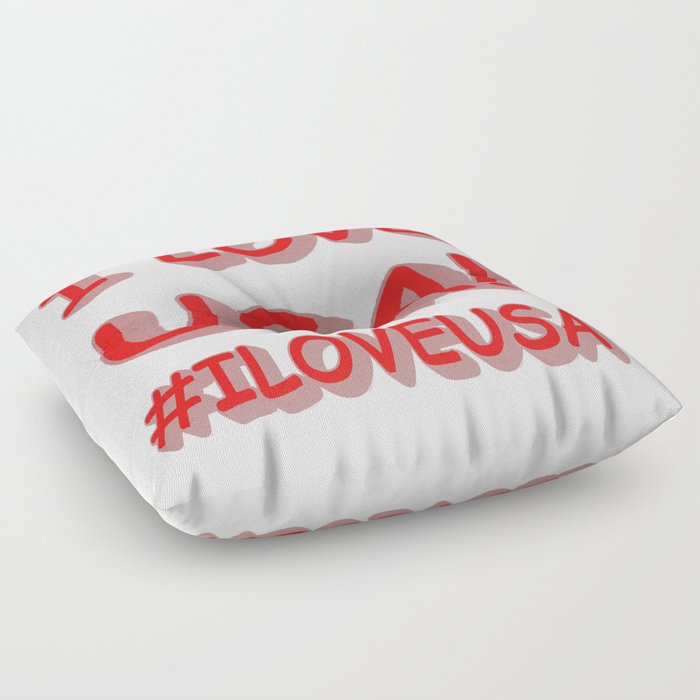 Cute Expression Design "I LOVE USA!". Buy Now Floor Pillow