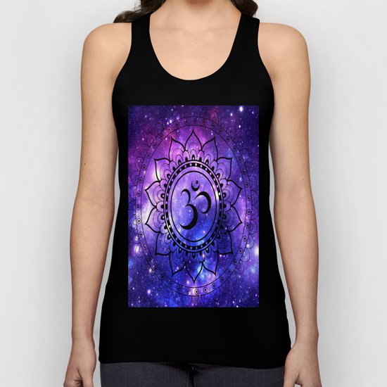 Om Mandala: Purple Blue Galaxy Unisex Tank Top