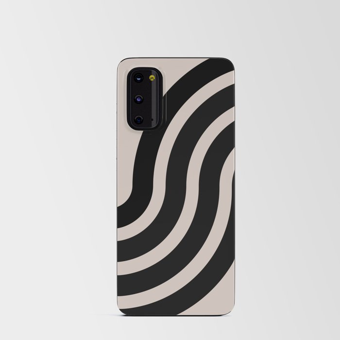 Black and Cream Retro 70s Rainbow Android Card Case