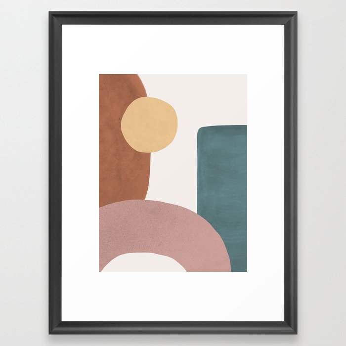 Abstract Earth 1.1 - Painted Shapes Framed Art Print